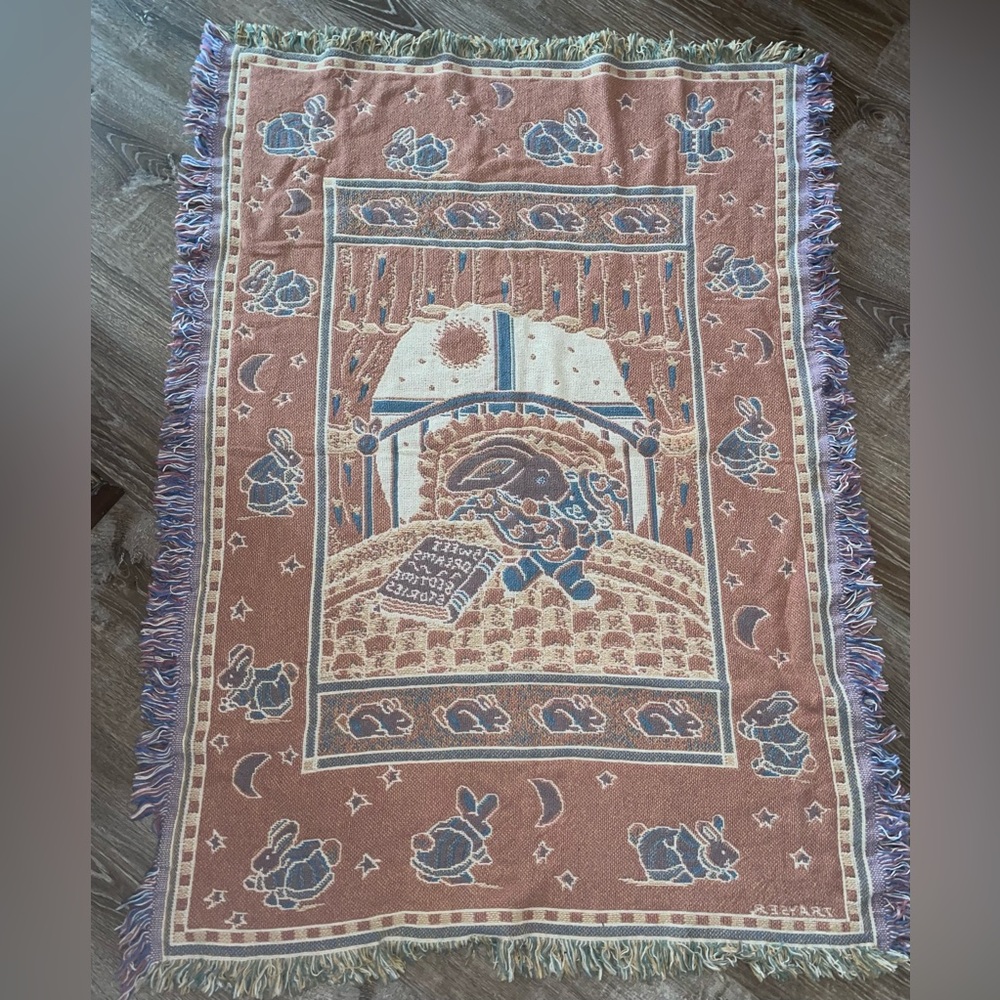 Vintage Rabbit Blanket - Picture 2 of 2